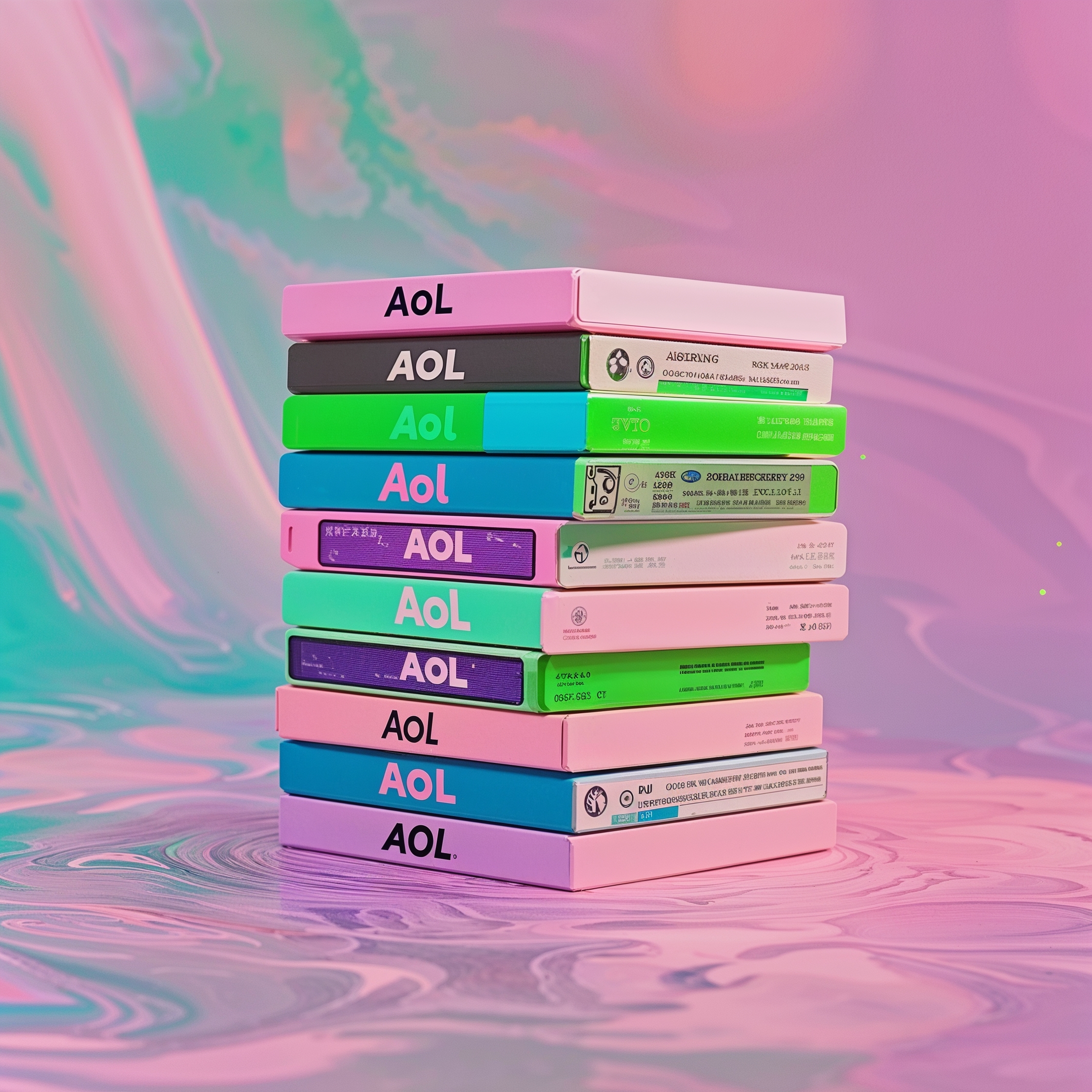 Stack of vintage AOL CDs. Nostalgic relics from the dial-up dawn.