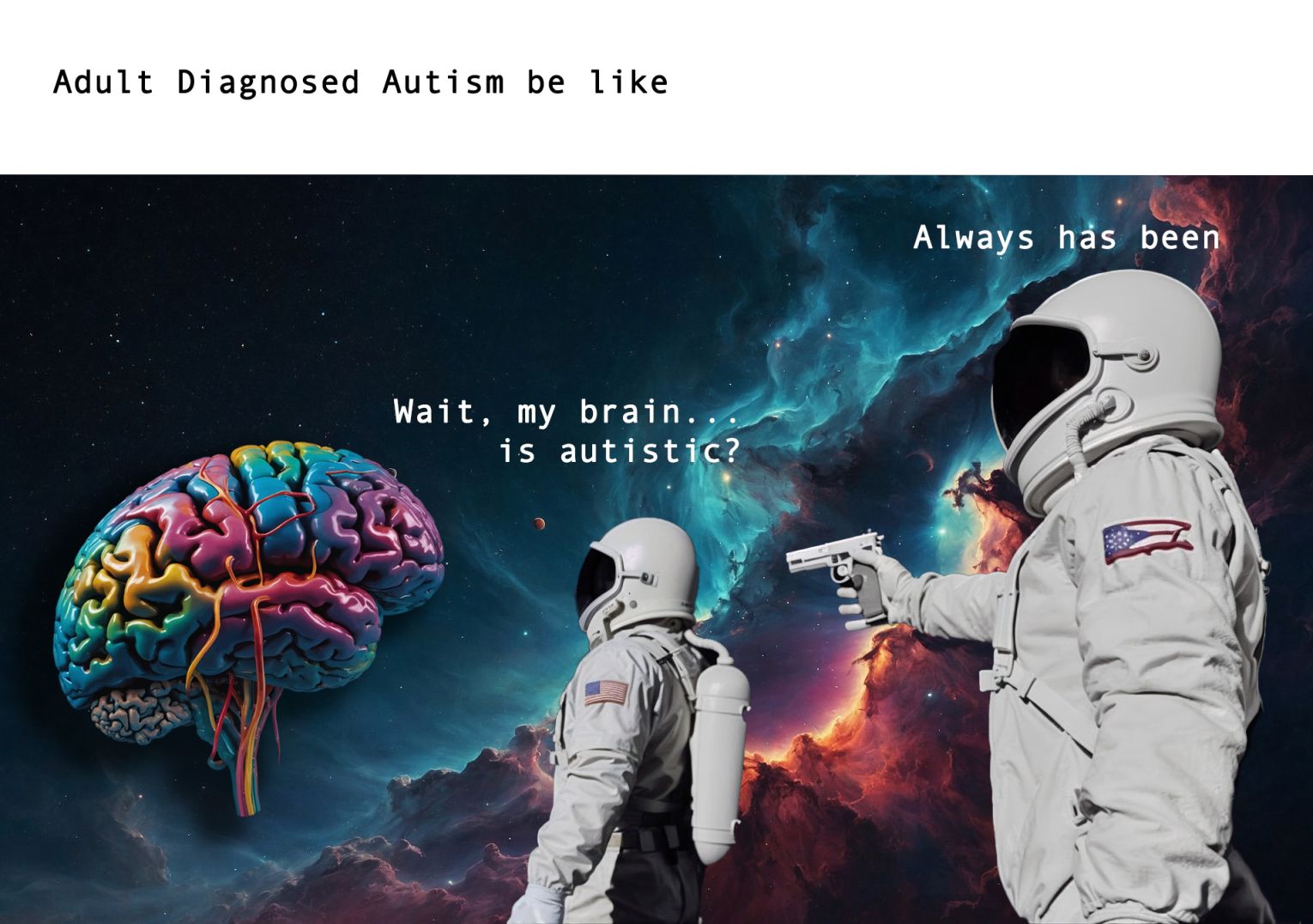 Always Has Been Meme. Adult Diagnosed Autism Be Like